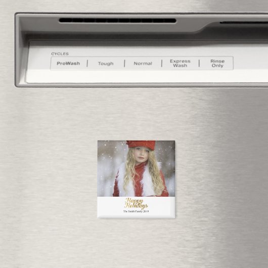 prettige feestdagen Faux Gold Script Kerstmis Magneet (Insitu (Vaatwasser))