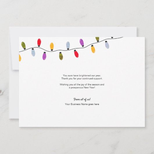 prettige feestdagen Faux Gold Script Lights Compan (Achterkant)