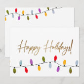 prettige feestdagen Faux Gold Script Lights Compan (Voorkant / Achterkant)