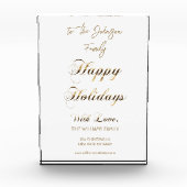 prettige feestdagen Faux Gold Script Unieke Kerstm Fotoblokken (Voorkant)