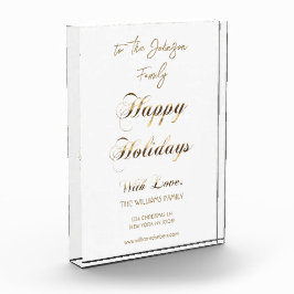prettige feestdagen Faux Gold Script Unieke Kerstm Fotoblokken