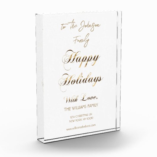prettige feestdagen Faux Gold Script Unieke Kerstm Fotoblokken (Links)