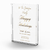 prettige feestdagen Faux Gold Script Unieke Kerstm Fotoblokken (Rechts)