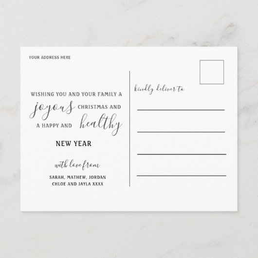 prettige feestdagen Faux Gold Text Briefkaart (Achterkant)