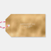 Prettige feestdagen Faux Goud Wit Minimalist Cadeaulabel (Achterkant Horizontaal)