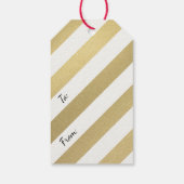 Prettige feestdagen Faux Gouden Folie Holly Foto L Cadeaulabel (Achterkant)