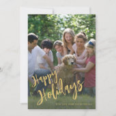 prettige feestdagen faux goudscriptfoto feestdagenkaart (Voorkant)