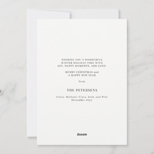 prettige feestdagen faux goudscriptfoto feestdagenkaart (Achterkant)