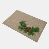 prettige feestdagen Faux Jute Burlap Pattern Doorm Deurmat (Schuin)