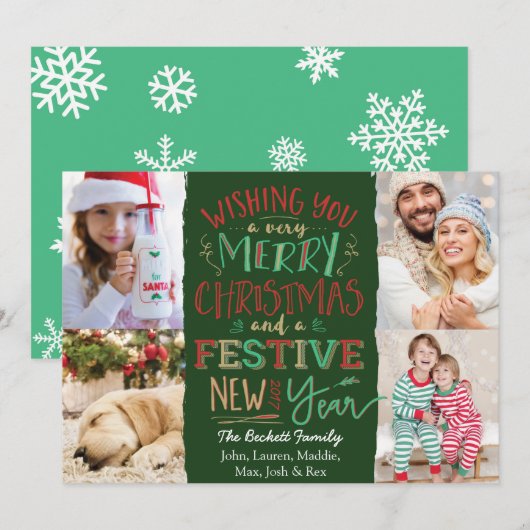 Prettige feestdagen feestdagenkaart (Voorkant / Achterkant)