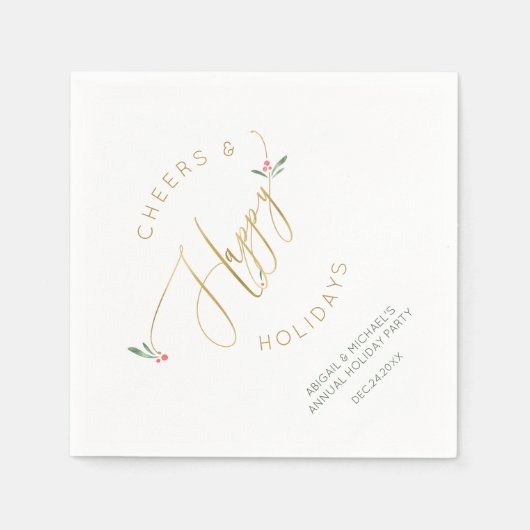 Prettige feestdagen Feestelijk gejuich & Servet (Voorkant)