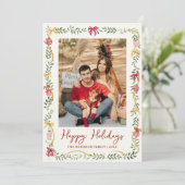 Prettige feestdagen Feestelijk groen en bogen Feestdagenkaart (Staand voorkant)