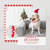 Prettige feestdagen Feestelijk | Hond foto Briefkaart (Voorkant / Achterkant)
