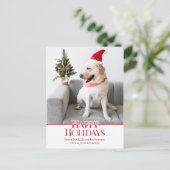 Prettige feestdagen Feestelijk | Hond foto Briefkaart (Staand voorkant)