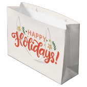 Prettige feestdagen Feestelijk ontwerp Groot Cadeauzakje (Achterkant Gekanteld)