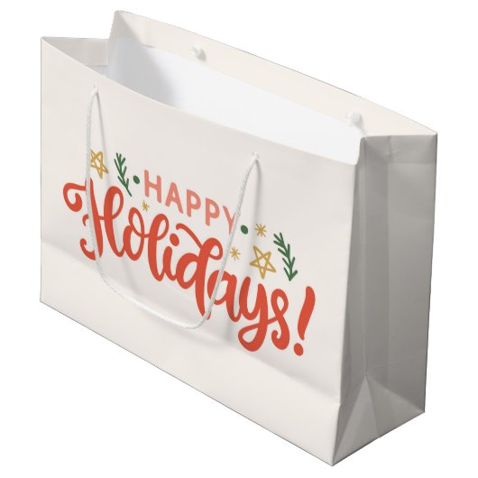 Prettige feestdagen Feestelijk ontwerp Groot Cadeauzakje (Voorkant Gekanteld)