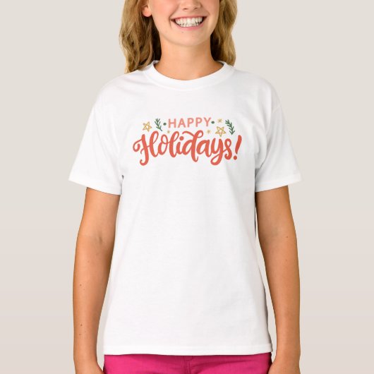 Prettige feestdagen Feestelijk ontwerp T-shirt (Voorkant)
