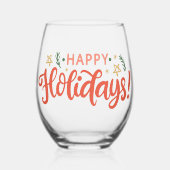 Prettige feestdagen Feestelijk ontwerp Wijnglas Zonder Voet (Voorkant)