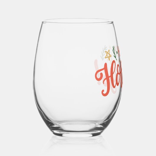 Prettige feestdagen Feestelijk ontwerp Wijnglas Zonder Voet (Rechts)