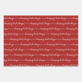 Prettige feestdagen Feestelijk rood en wit Inpakpapier Vel (Voorkant 2)