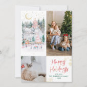 Prettige feestdagen Feestelijk rood groen bos Feestdagenkaart (Voorkant)