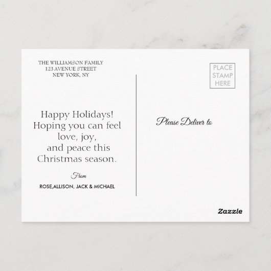 Prettige feestdagen Feestelijk script Briefkaart (Achterkant)