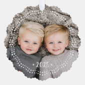 Prettige feestdagen Feestelijke dot border pine gr Ornament Kaart (Voorkant)