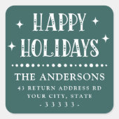 Prettige feestdagen Feestelijke dot border pine gr Vierkante Sticker (Voorkant)