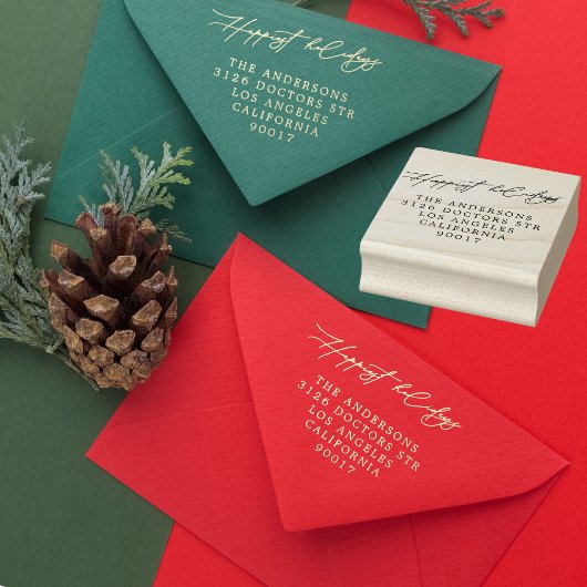 Prettige feestdagen Feestelijke Flora Rubberstempel