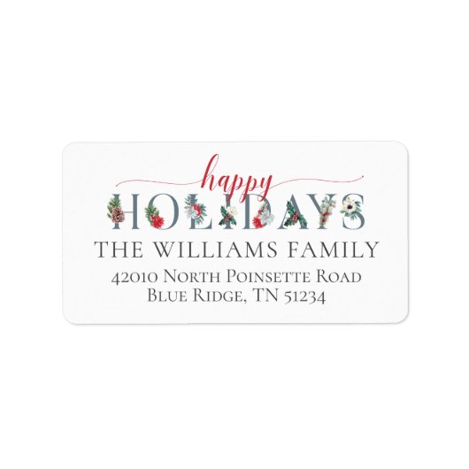 Prettige feestdagen Feestelijke Foliage Etiket (Voorkant)