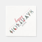 Prettige feestdagen Feestelijke Foliage Servet (Voorkant)