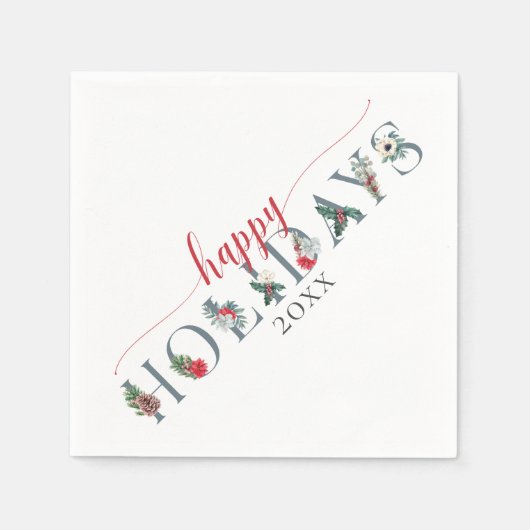 Prettige feestdagen Feestelijke Foliage Servet (Voorkant)