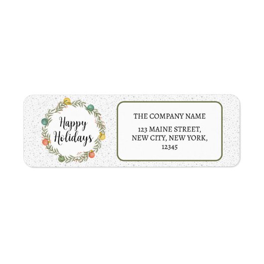 Prettige feestdagen Feestelijke Krans Kerstlabel Etiket (Voorkant)