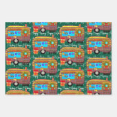 Prettige feestdagen Feestelijke Retro Camper Inpakpapier Vel (Voorkant 2)