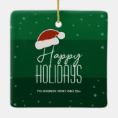 Prettige feestdagen Feestelijke typografie Familie Keramisch Ornament (Achterkant)