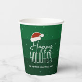 Prettige feestdagen Feestelijke Typografie Kerstfe Papieren Bekers (Achterkant)