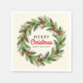 Prettige feestdagen Feestelijke Vrolijke Kerstmis Servet (Voorkant)