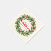 Prettige feestdagen Feestelijke Vrolijke Kerstmis Servet (Hoek)