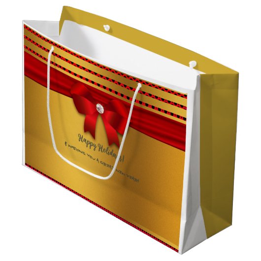 Prettige Feestdagen Feestje Groot Cadeauzakje (Voorkant Gekanteld)