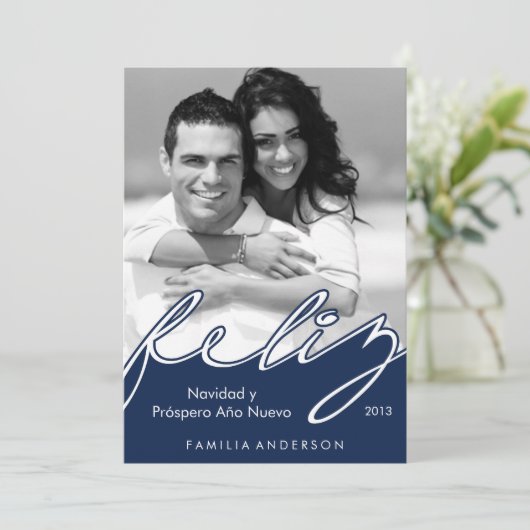 Prettige feestdagen Feliz Navidad Spanish Feestdagenkaart (Staand voorkant)