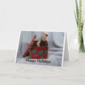 prettige feestdagen Ferret Card (Voorkant)