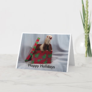 prettige feestdagen Ferret Card Kaart