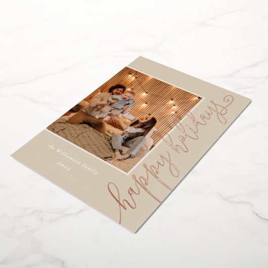 prettige feestdagen Festive Cream Script Photo Gol (Gedraaid)