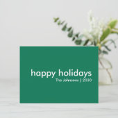 prettige feestdagen | Festive Green Modern minimal Feestdagenkaart (Staand voorkant)
