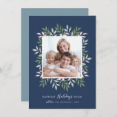 prettige feestdagen Festive Greenery Photo Lijst Feestdagenkaart (Voorkant / Achterkant)