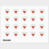 prettige feestdagen Festive Red Bow Round Sticker (Vel)