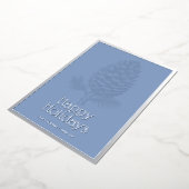 Prettige feestdagen Fir Pinecone Modern Blue Corpo (Gedraaid)