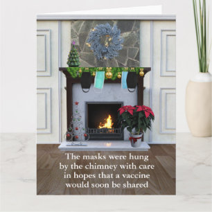 prettige feestdagen Fireplace Chimney Maskers 2020 Kaart