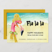 Prettige feestdagen Flamingo Aankondiging (Voorkant / Achterkant)