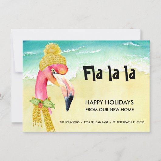Prettige feestdagen Flamingo Aankondiging (Voorkant)